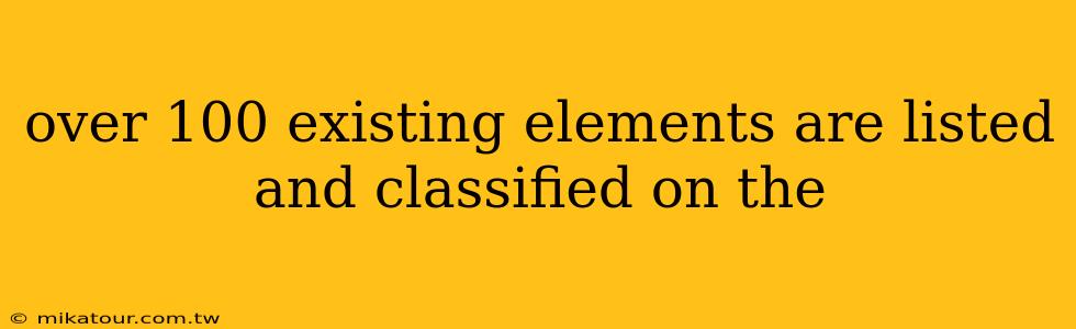 over 100 existing elements are listed and classified on the