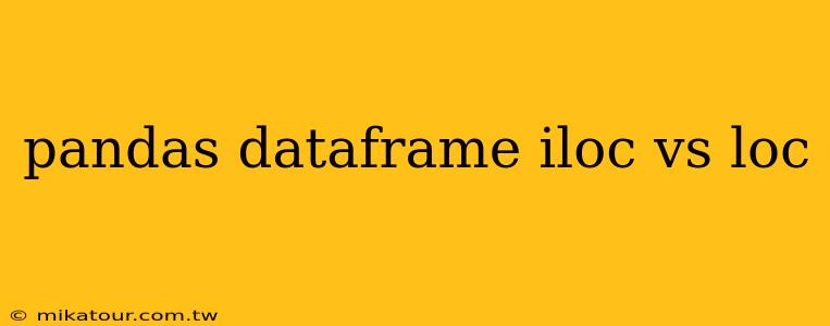 pandas dataframe iloc vs loc