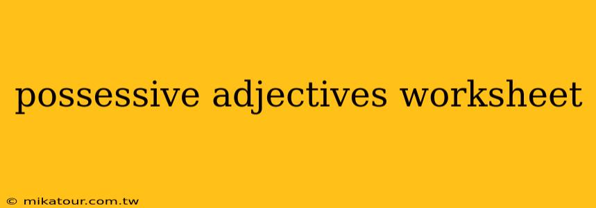 possessive adjectives worksheet