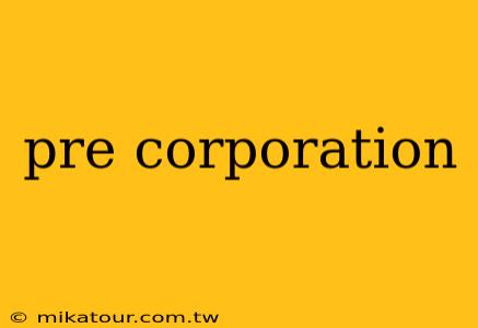 pre corporation