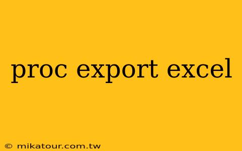 proc export excel