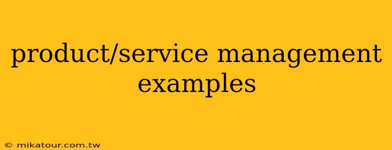 product/service management examples