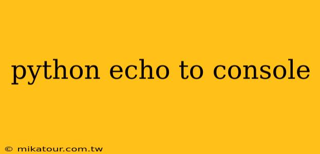 python echo to console