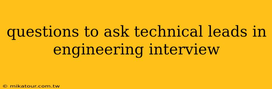 questions to ask technical leads in engineering interview