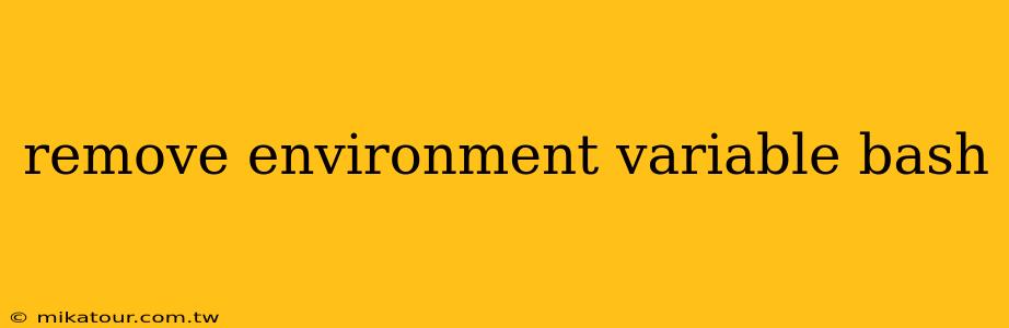 remove environment variable bash