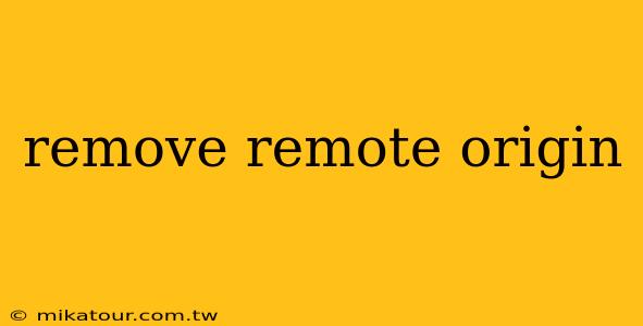 remove remote origin