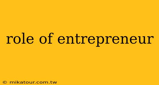 role of entrepreneur