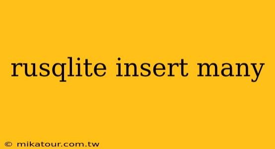 rusqlite insert many