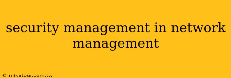 security management in network management