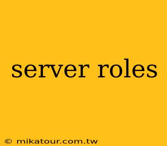 server roles