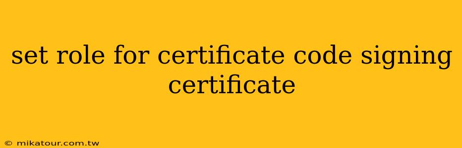 set role for certificate code signing certificate