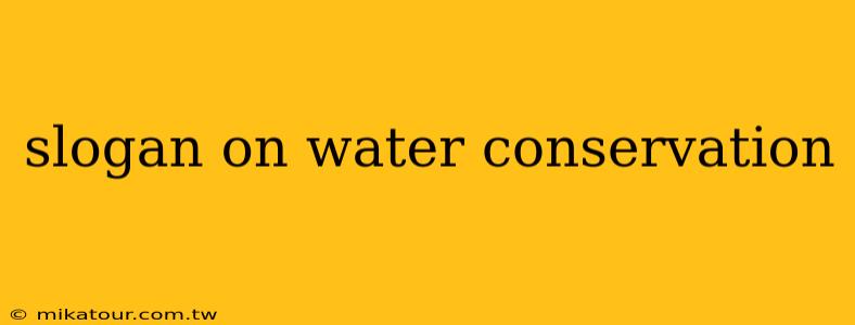 slogan on water conservation