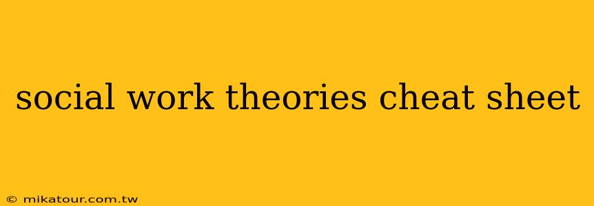 social work theories cheat sheet