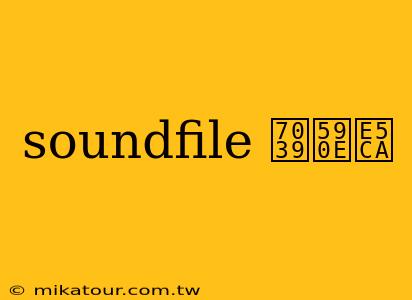 soundfile 瀹夎