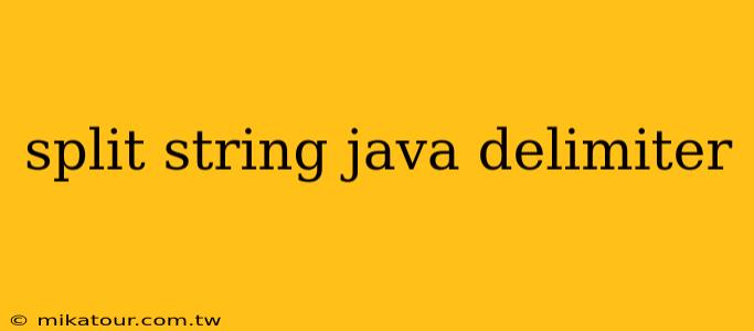 split string java delimiter