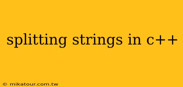 splitting strings in c++