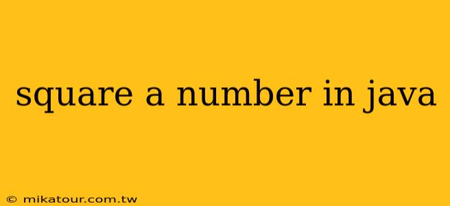 square a number in java