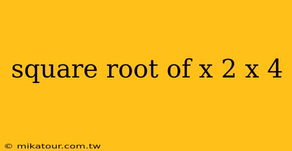 square root of x 2 x 4