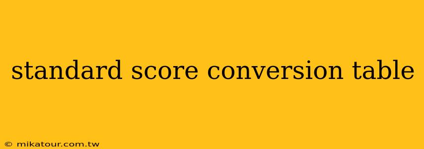 standard score conversion table