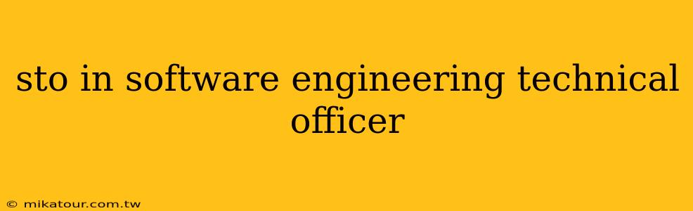 sto in software engineering technical officer