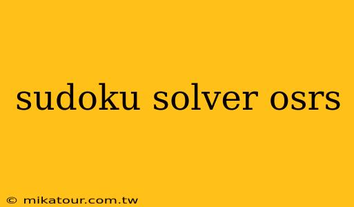 sudoku solver osrs