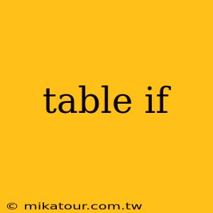 table if