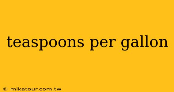 teaspoons per gallon