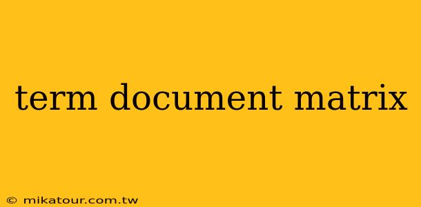 term document matrix