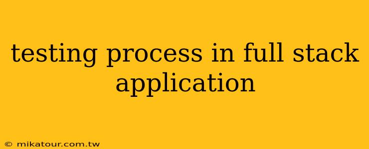 testing process in full stack application