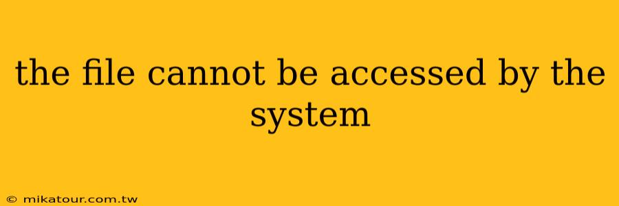 the file cannot be accessed by the system