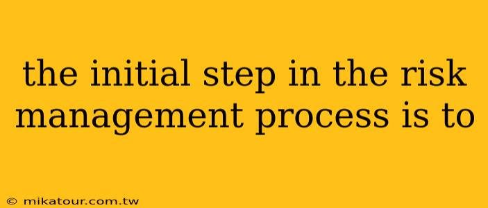 the initial step in the risk management process is to