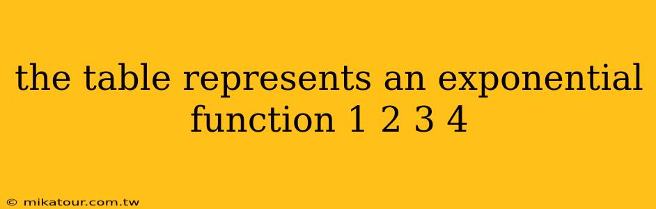 the table represents an exponential function 1 2 3 4