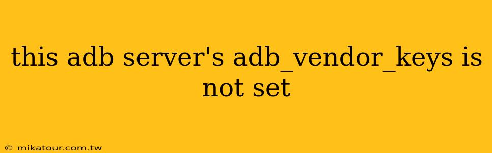 this adb server's adb_vendor_keys is not set