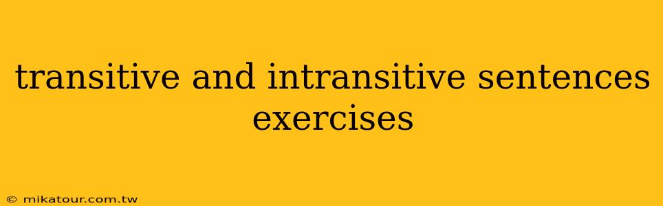 transitive and intransitive sentences exercises