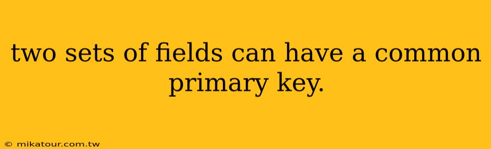 two sets of fields can have a common primary key.