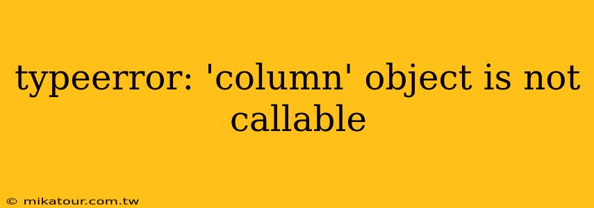 typeerror: 'column' object is not callable