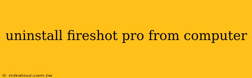 uninstall fireshot pro from computer