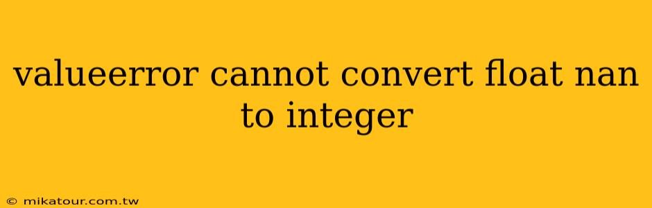 valueerror cannot convert float nan to integer