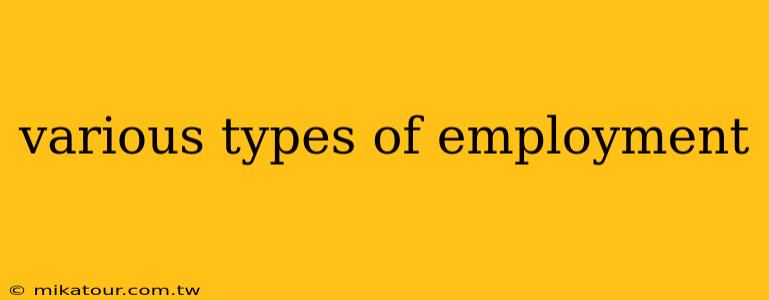 various types of employment