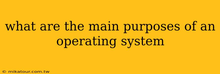 what are the main purposes of an operating system