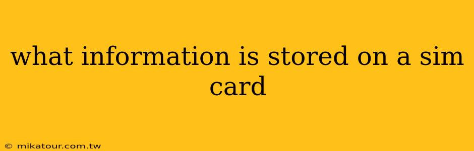 what information is stored on a sim card