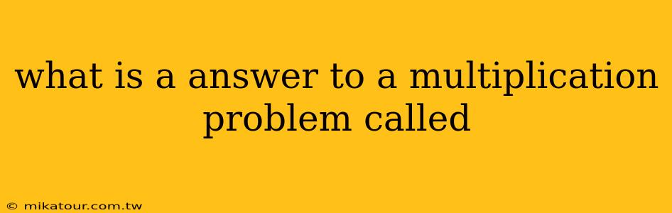 what is a answer to a multiplication problem called