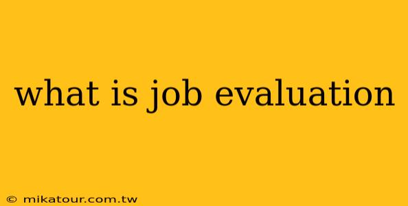 what is job evaluation