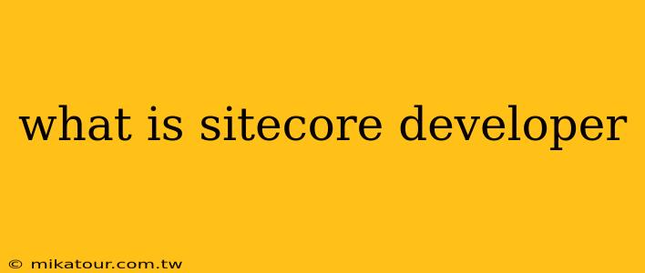 what is sitecore developer