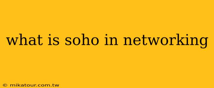 what is soho in networking