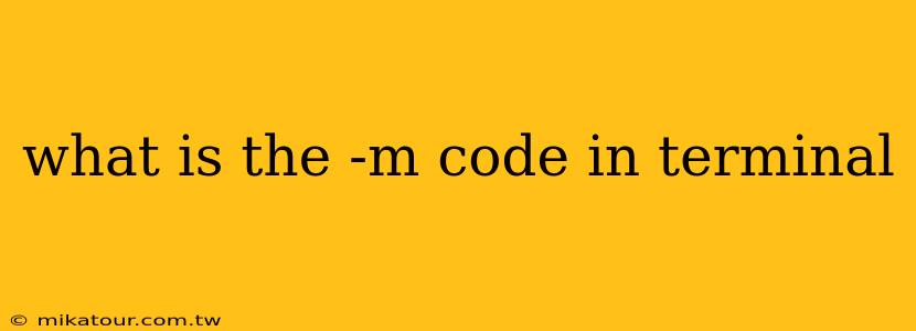 what is the -m code in terminal