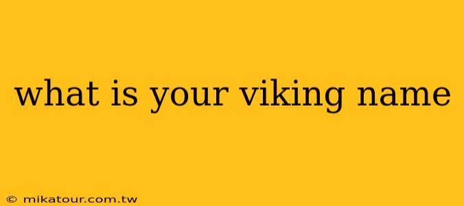 what is your viking name