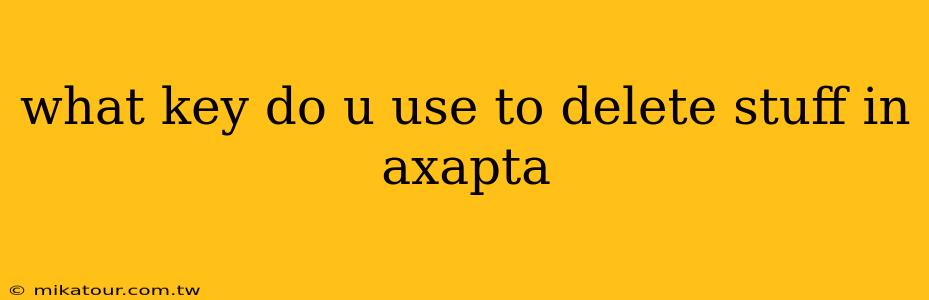 what key do u use to delete stuff in axapta