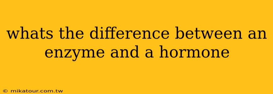 whats the difference between an enzyme and a hormone