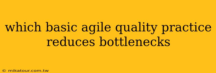 which basic agile quality practice reduces bottlenecks